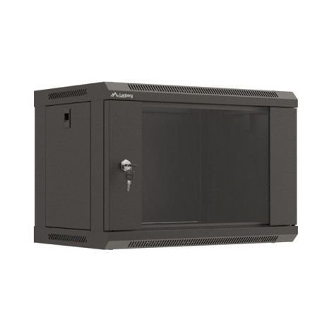 Комуникационен шкаф Lanberg rack cabinet 19" wall-mount 6U - WF03-5306-10B