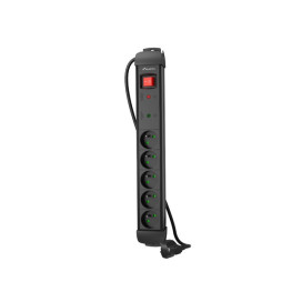 Разклонител Lanberg Surge Protector SP1 5M 5 x French Outlets Black - SP1-05E-0500-BK