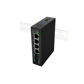 Комутатор Lanberg Switch Light Industrial POE 1 x BT 3 x AT 2 x SFP DIN Unmanagment Gigabit Ethernet - ILGE-4P-2S-90