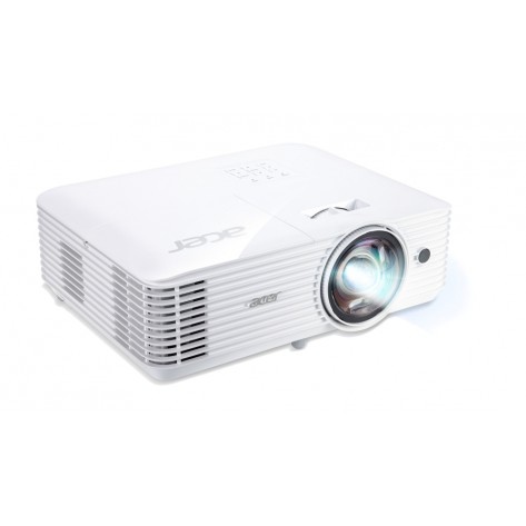 Мултимедиен проектор Acer Projector S1286Hn, DLP, Short Throw, XGA (1024x768), 3500 ANSI Lumens, 20000:1, 3D, HDMI, VGA, LAN, RCA, Audio in, Audio out, VGA out, DC Out (5V/1A, USB-A), Speaker 16W, Bluelight Shield, 3.1kg, White - MR.JQG11.001
