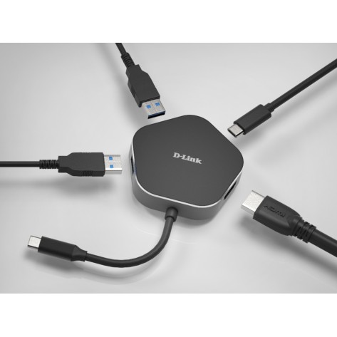 USB хъб D-Link 4-in-1 USB-C Hub with HDMI and Power Delivery - DUB-M420