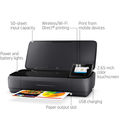 Мастилоструйно многофункционално устройство HP OfficeJet 250 Mobile AiO Printer - CZ992A