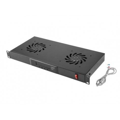 Аксесоар Lanberg 19" fan unit / ventilation panel with lcd 2 fans