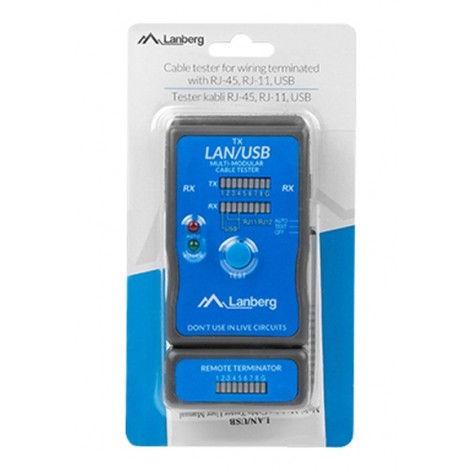 Инструмент Lanberg cable tester for wiring terminated with RJ-45 - NT-0403