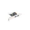 Мрежова карта Lanberg extension card PCI-express -> 2 x USB 3.1 gen 1 + low profile bracket - PCE-US3-002