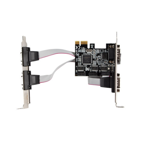 Мрежова карта Lanberg extension card PCI-express 4x com + low profile bracket - PCE-DB9-004