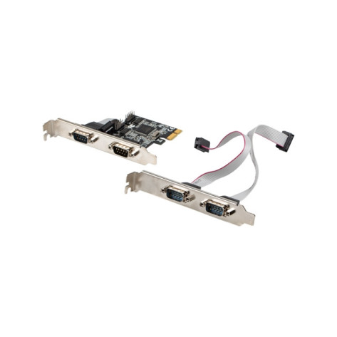 Мрежова карта Lanberg extension card PCI-express 4x com + low profile bracket - PCE-DB9-004