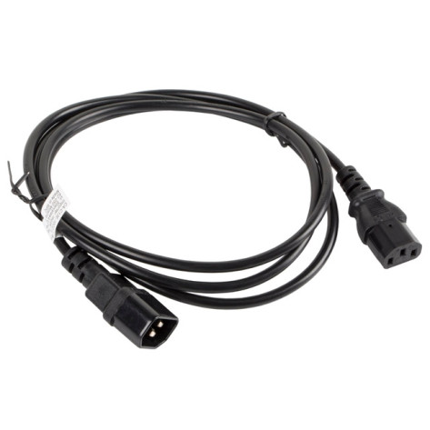Кабел Lanberg extension power supply cable IEC 320 C13 ->  C14 1.8m - CA-C13E-10CC-0018-BK