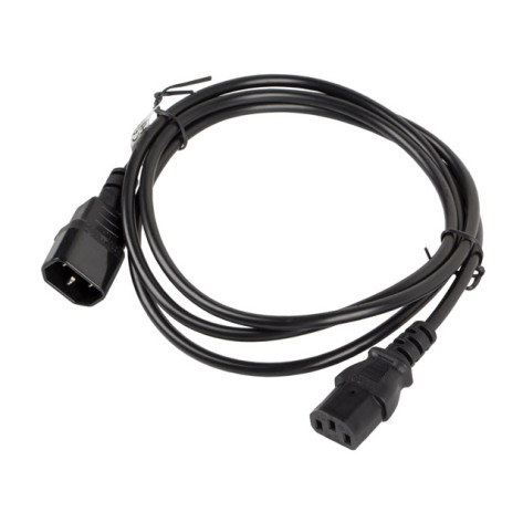 Кабел Lanberg extension power supply cable IEC 320 C13 ->  C14 1.8m - CA-C13E-10CC-0018-BK