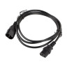 Кабел Lanberg extension power supply cable IEC 320 C13 ->  C14 1.8m - CA-C13E-10CC-0018-BK