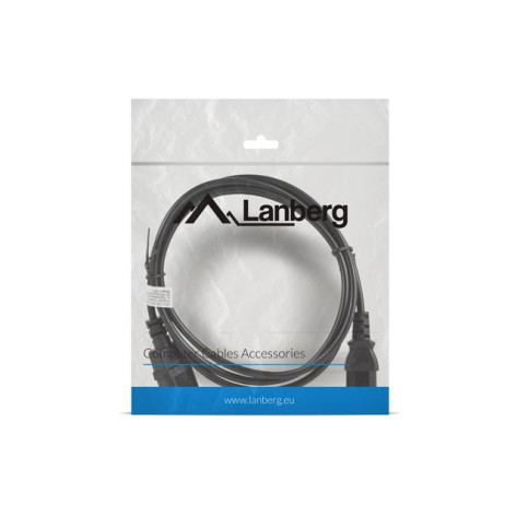Кабел Lanberg extension power supply cable IEC 320 C13 ->  C14 1.8m - CA-C13E-10CC-0018-BK