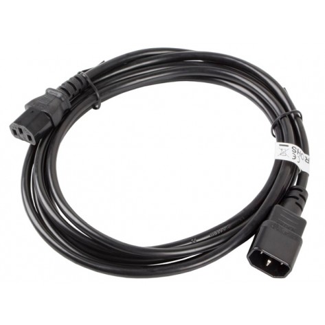 Кабел Lanberg extension power supply cable IEC 320 C13 -> C14 3m VDE - CA-C13E-11CC-0030-BK
