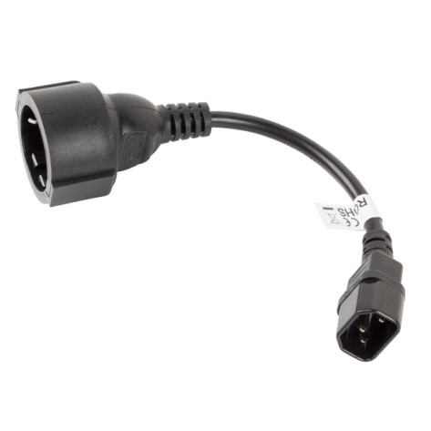 Кабел Lanberg extension power supply cable IEC 320 C14 -> Schuko  - CA-C14E-10CC-0018-BK