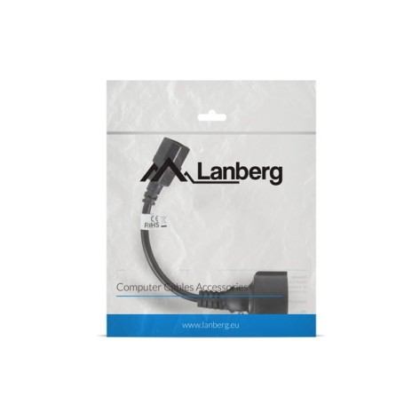 Кабел Lanberg extension power supply cable IEC 320 C14 -> Schuko  - CA-C14E-10CC-0018-BK