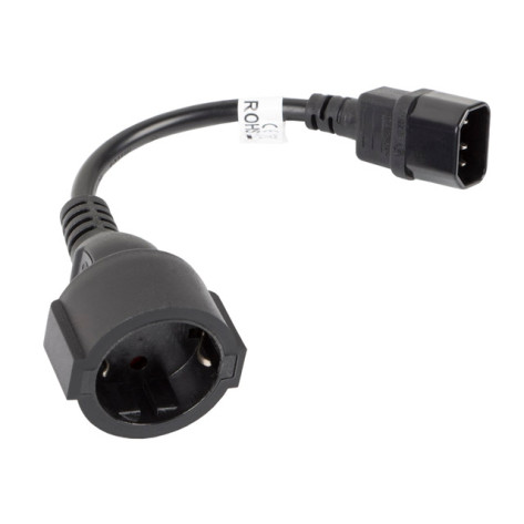 Кабел Lanberg extension power supply cable IEC 320 C14 -> Schuko  - CA-C14E-10CC-0018-BK