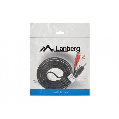 Кабел Lanberg mini jack 3.5mm  - CA-MJRC-10CC-0020-BK