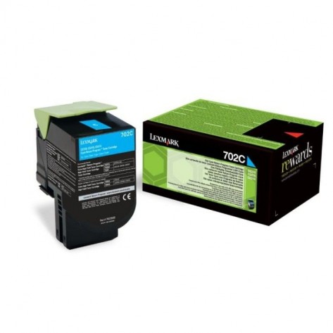 Тонер касета Lexmark 702C Cyan Return Program Toner Cartridge - 70C20C0