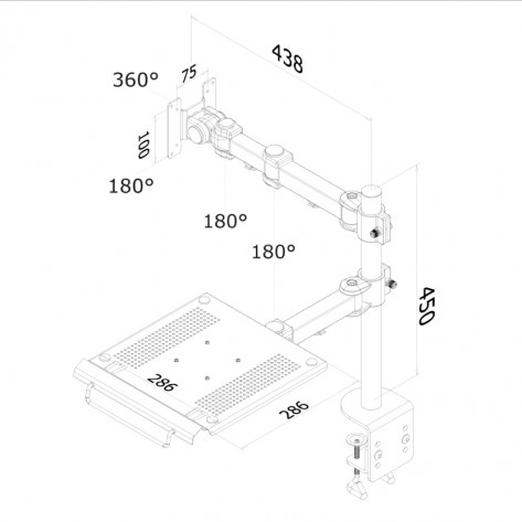 Стойка Neomounts by NewStar Flat Screen & Notebook Desk Mount  - FPMA-D960NOTEBOOK