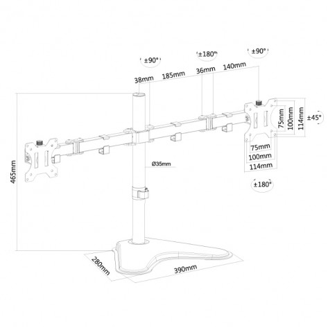 Стойка Neomounts by NewStar Flat Screen Desk Mount  - FPMA-D550DDBLACK