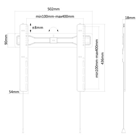 Стойка Neomounts by NewStar Flat Screen Wall Mount  - LED-W400BLACK