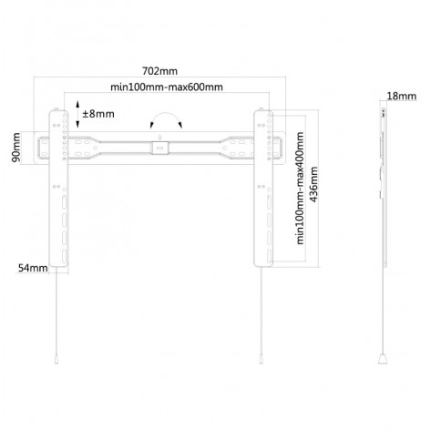 Стойка Neomounts by NewStar Flat Screen Wall Mount  - LED-W600BLACK