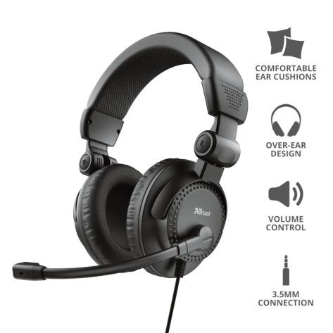 Слушалки TRUST Como Headset for PC and laptop - 21658