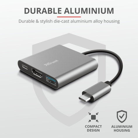 Адаптер TRUST Dalyx 3-IN-1 USB-C Adapter - 23772