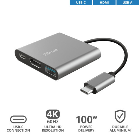 Адаптер TRUST Dalyx 3-IN-1 USB-C Adapter - 23772