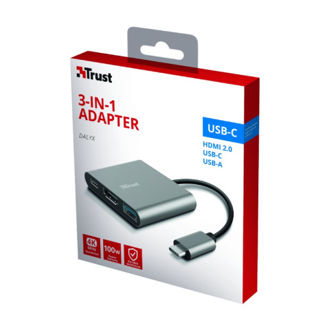Адаптер TRUST Dalyx 3-IN-1 USB-C Adapter - 23772