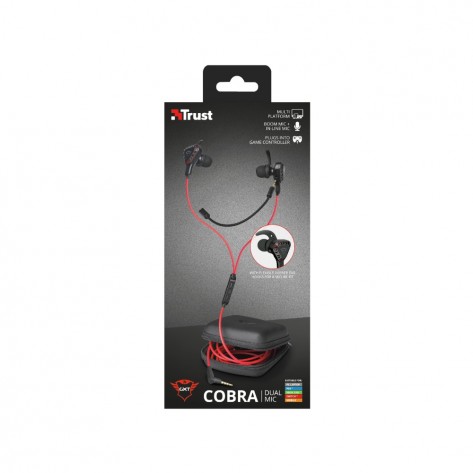 Слушалки TRUST GXT 408 Cobra Multiplatform Gaming Earphones - 23029