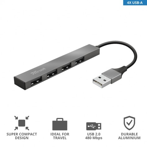 USB хъб TRUST Halyx 4-Port Mini USB Hub - 23786