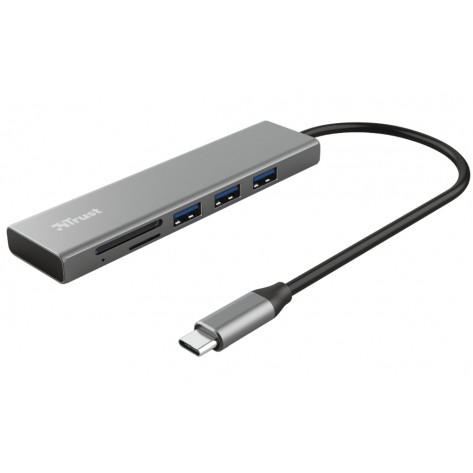 USB хъб TRUST Halyx Fast USB-C Hub & Card Reader - 24191