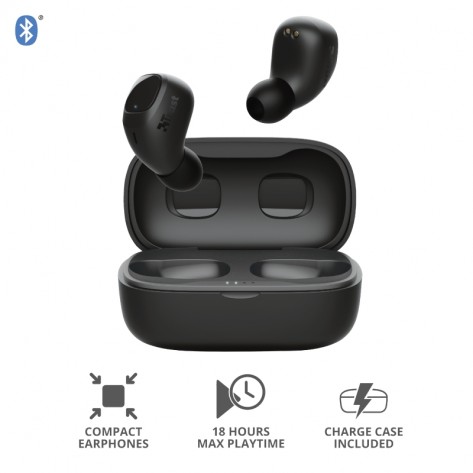 Слушалки TRUST Nika Compact Bluetooth Earphones Black - 23555