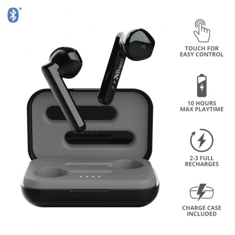 Слушалки TRUST Primo Touch Bluetooth Earphones Black - 23712