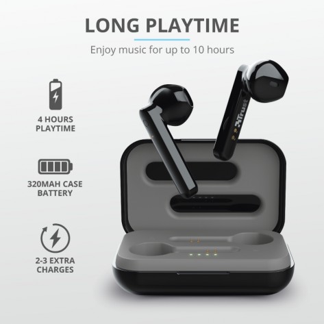 Слушалки TRUST Primo Touch Bluetooth Earphones Black - 23712