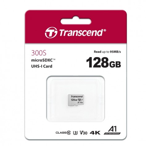 Памет Transcend 128GB microSD UHS-I U3A1  - TS128GUSD300S