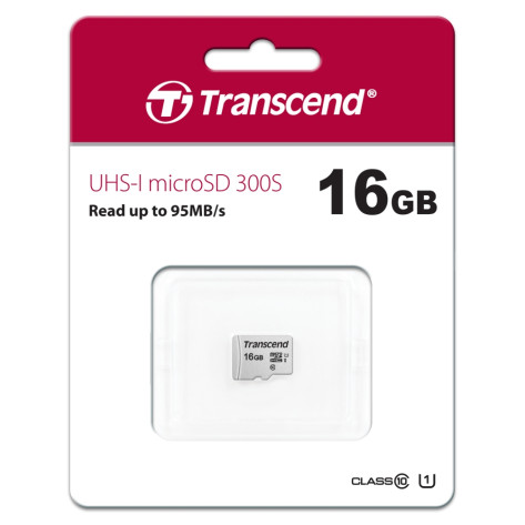 Памет Transcend 16GB microSD UHS-I U3A1  - TS16GUSD300S