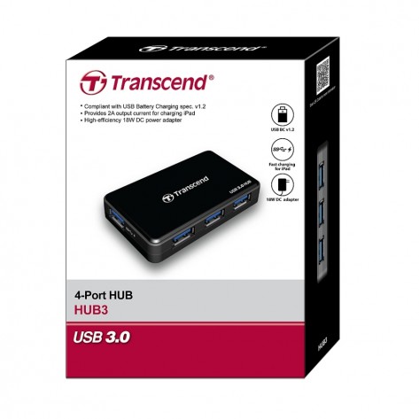 USB хъб Transcend 4-Port HUB - TS-HUB3K