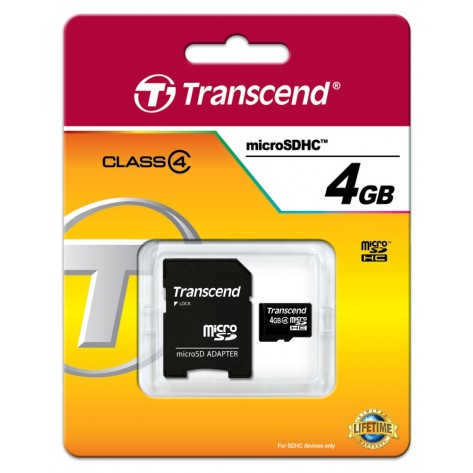 Памет Transcend 4GB microSDHC  - TS4GUSDHC4