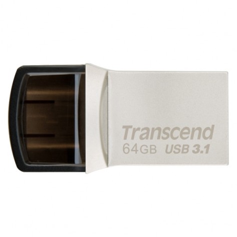 Памет Transcend 64GB JETFLASH 890S, USB 3.1 Type C, Silver Plating - TS64GJF890S