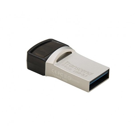 Памет Transcend 64GB JETFLASH 890S, USB 3.1 Type C, Silver Plating - TS64GJF890S