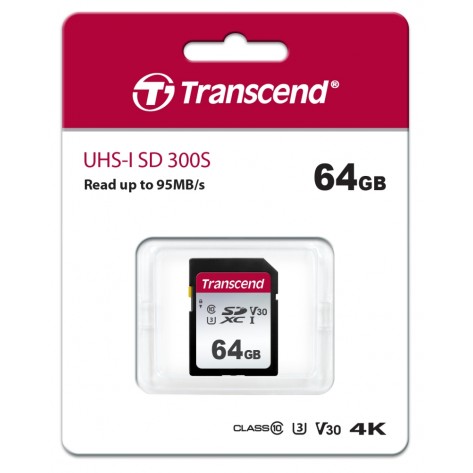 Памет Transcend 64GB SD Card UHS-I U1 - TS64GSDC300S