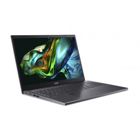 Лаптоп Acer Aspire 5, A515-58M-56WA, Intel Core i5-1335U (1.3GHz up to 4.60GHz, 12MB), 15.6" FHD IPS SlimBezel, 16 GB DDR5, 512GB PCIe NVMe SSD, Intel UMA, Wifi 802.11AX, BT, HD Cam, KB Backlight, Fingerprint reader, Linux, Gray - NX.KHGEX.00H