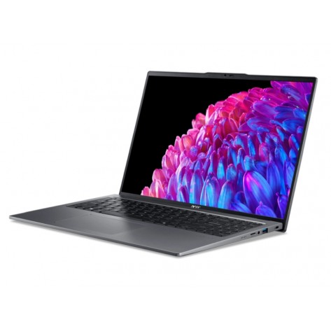 Лаптоп Acer Swift Go16, SFG16-72-7964, Intel Core Ultra 7 155H (up to 4.80 GHz, 24MB), 16" 3.2K OLED 120Hz, 32GB LPDDR5,1024GB PCIe NVMe SSD, Intel UMA, AX+BT 6E, CR Micro SD, QHDCamera, FPR, Win 11 Home, Gray - NX.KX4EX.002