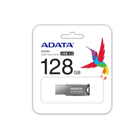 Памет Adata 128GB UV350 USB 3.2 Gen1-Flash Drive Silver - AUV350-128G-RBK