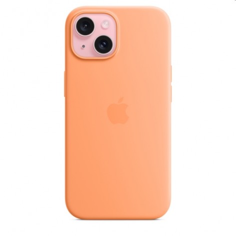 Калъф Apple iPhone 15 Silicone Case with MagSafe - Orange Sorbet - MT0W3ZM/A