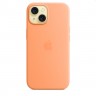 Калъф Apple iPhone 15 Silicone Case with MagSafe - Orange Sorbet - MT0W3ZM/A