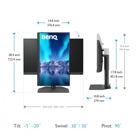 Монитор BenQ SW272Q 27" IPS - 9H.LLPLB.QBE