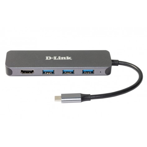 USB хъб D-Link 5-in-1 USB-C Hub with HDMI/Power Delivery - DUB-2333