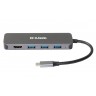 USB хъб D-Link 5-in-1 USB-C Hub with HDMI/Power Delivery - DUB-2333